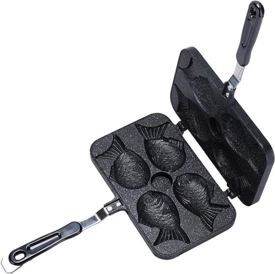 Wafelijzer Dubbelzijdig Bakplaat Visvorm Lekkere Snacks Maken Antiaanbaklaag 4.8 x 25.6 cm Meerkleurig