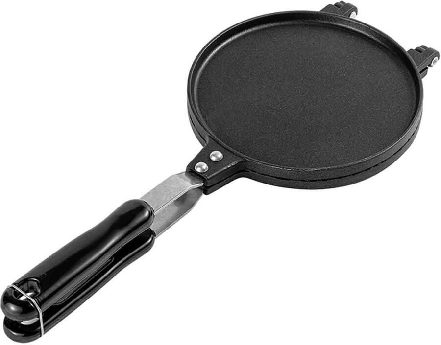 Wafelijzer Dubbelzijdig Eierrol Pan Lekkere Snacks Maken Gemakkelijk Demoulden 17cm Diameter Zwart