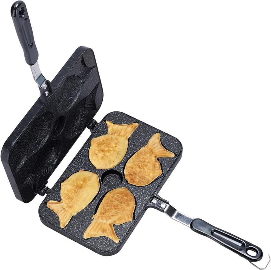 Wafelijzer Dubbelzijdig Gietijzeren Bakpan Keuken Bakken Ontbijt Antiaanbaklaag 25x4.5 cm