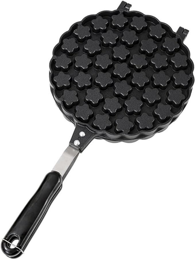 Wafelijzer Eierkoek Pan Lekkere Gebakjes Maken Anti-aanbak Dubbelzijdig 22 x 43 cm Zwart
