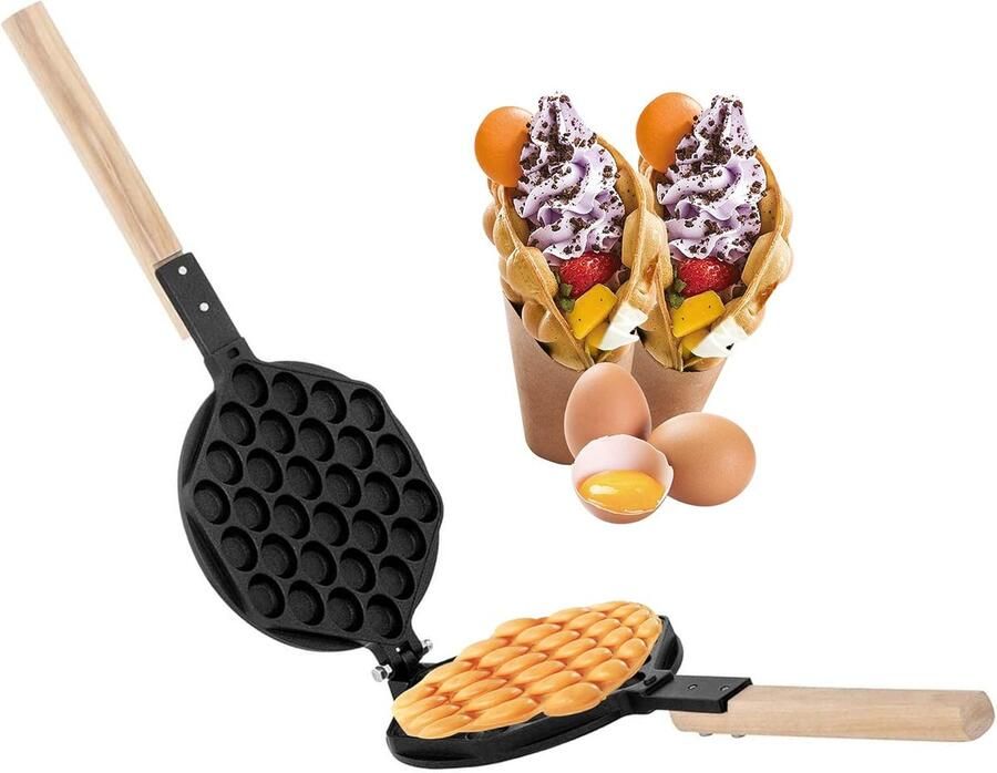 Wafelijzer Eierkoekmaker Lekkere Wafels Maken 30 Gaten 38.5 x 22 x 27cm Rood