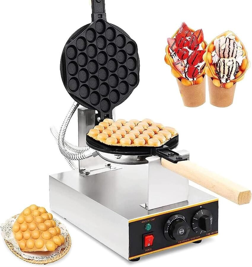Wafelijzer Eierwafel Maker Snelle Snacks Maken Dubbelzijdige Verwarming 25x36x26 cm Roestvrij Staal