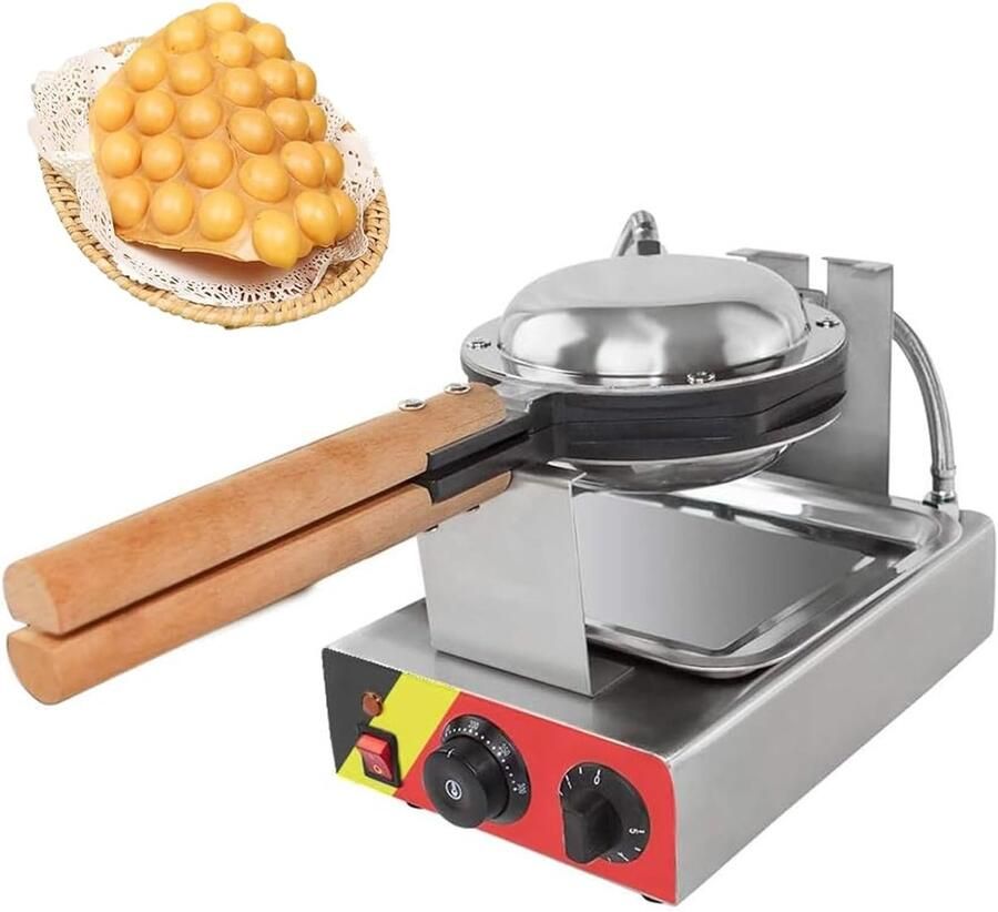 Wafelijzer Eiwafelmaker Bubbelwafelijzer Desserts Maken Dubbele Aluminium Platen 1400W Zilver