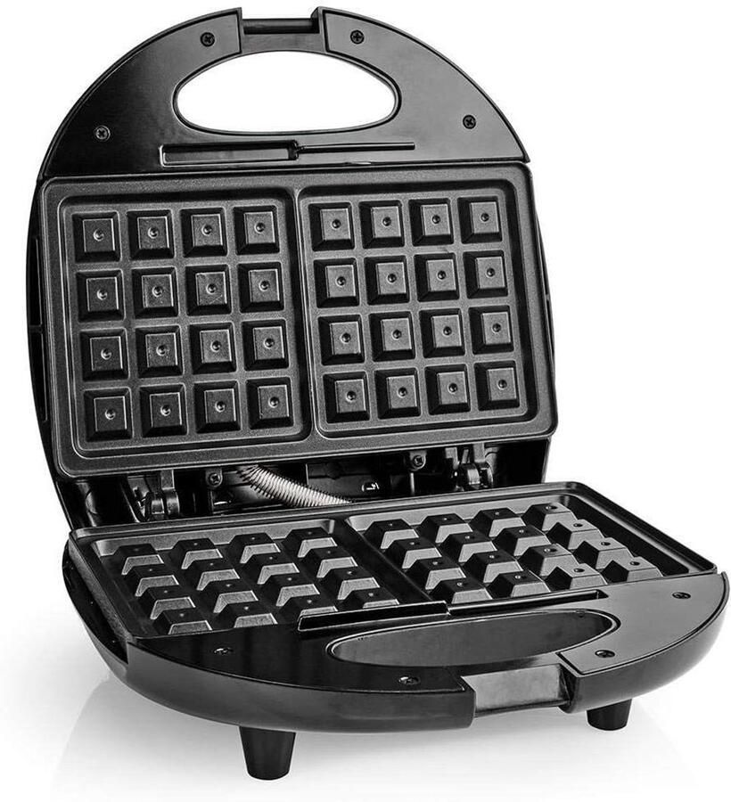 Wafelijzer Elektrisch Wafelmaker Lekkere Wafels Maken Antiaanbaklaag 220x120 mm Zilver