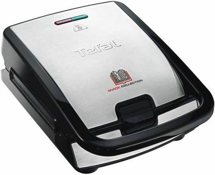 Wafelijzer en Grill Snack Maker Warme Snacks Maken Verwisselbare Platen 28x36x20cm Zwart Roestvrijstaal