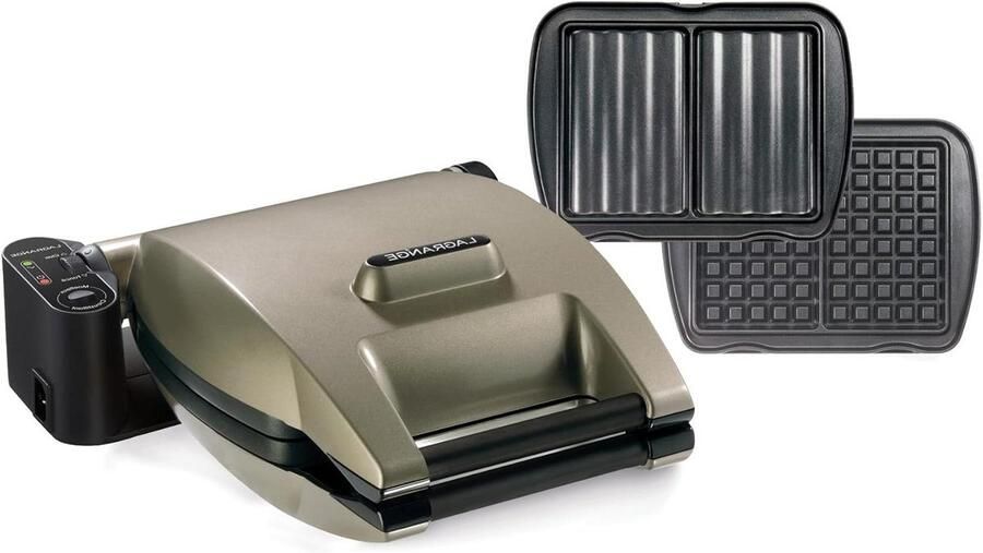 Wafelijzer en Sandwichmaker Wafelmaker Lekkere Wafels Maken Instelbare Bruiningsgraad 35 x 31 x 145 cm Grijs