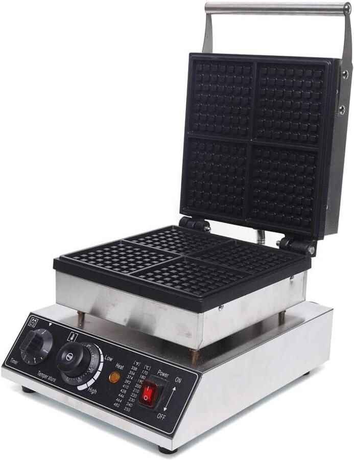 Wafelijzer grill 1750 W antiaanbaklaag wafelautomaat met temperatuurregeling en timer commerciële wafelmachine