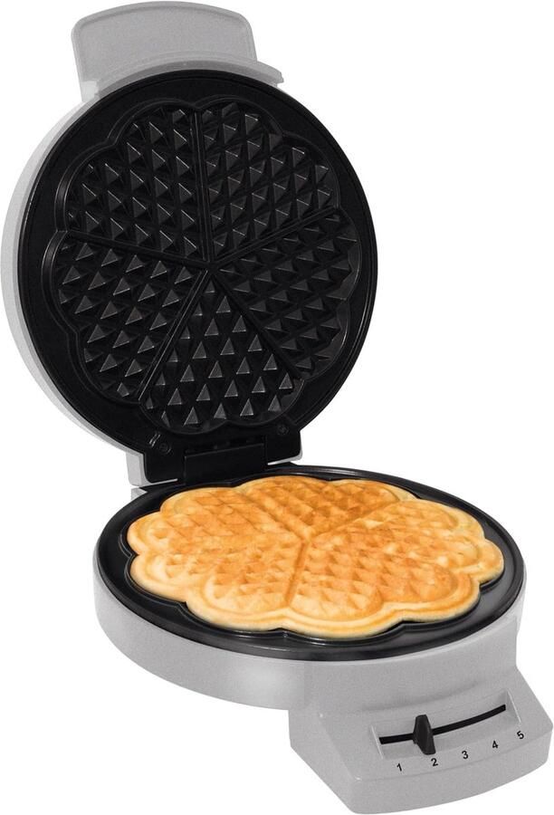 Wafelijzer Hartjes Apparaat Zelf Gebak Verstelbare Thermostaat Diameter 20cm Zilver