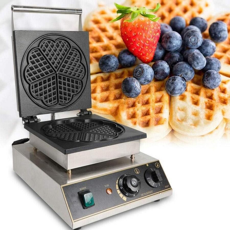 Wafelijzer Hartjes Wafelmaker Belgisch Hartige Wafels Bakken Snel Verwarmend 1750 Watt Roestvrij Staal