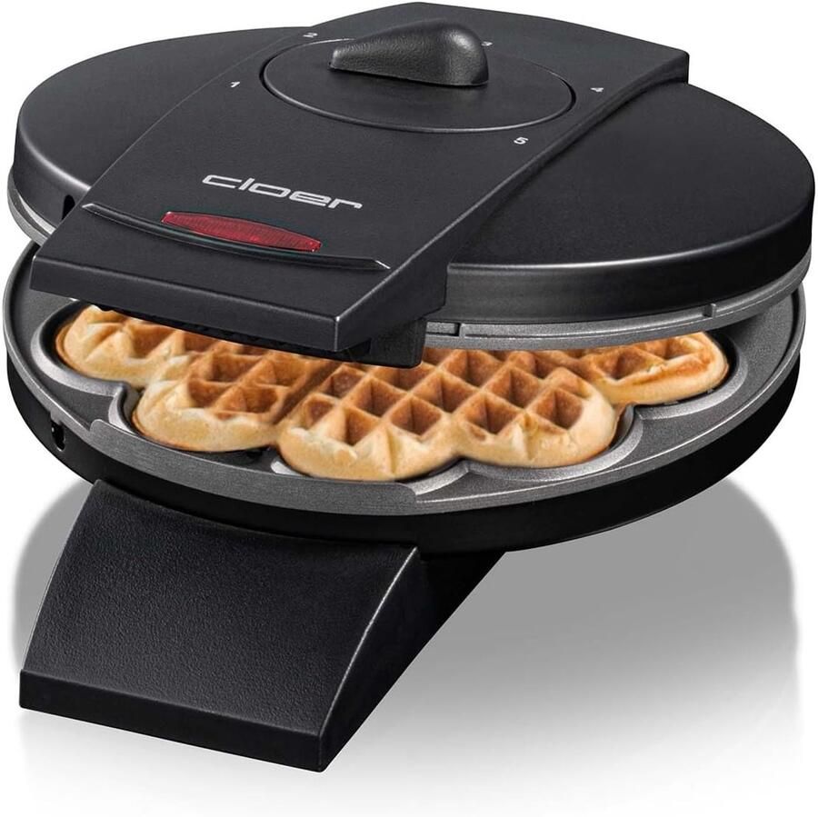 Wafelijzer Hartvorm Apparaat Bakken Lekkere Wafels Maken Traploos Instelbaar 155 cm Diameter Zwart