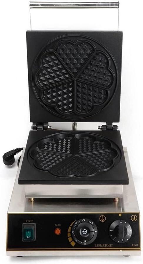 Wafelijzer Hartvorm Apparaat Maken Lekkere Wafels Bakken Roestvrij Staal 49x39x33 cm Zilverkleurig