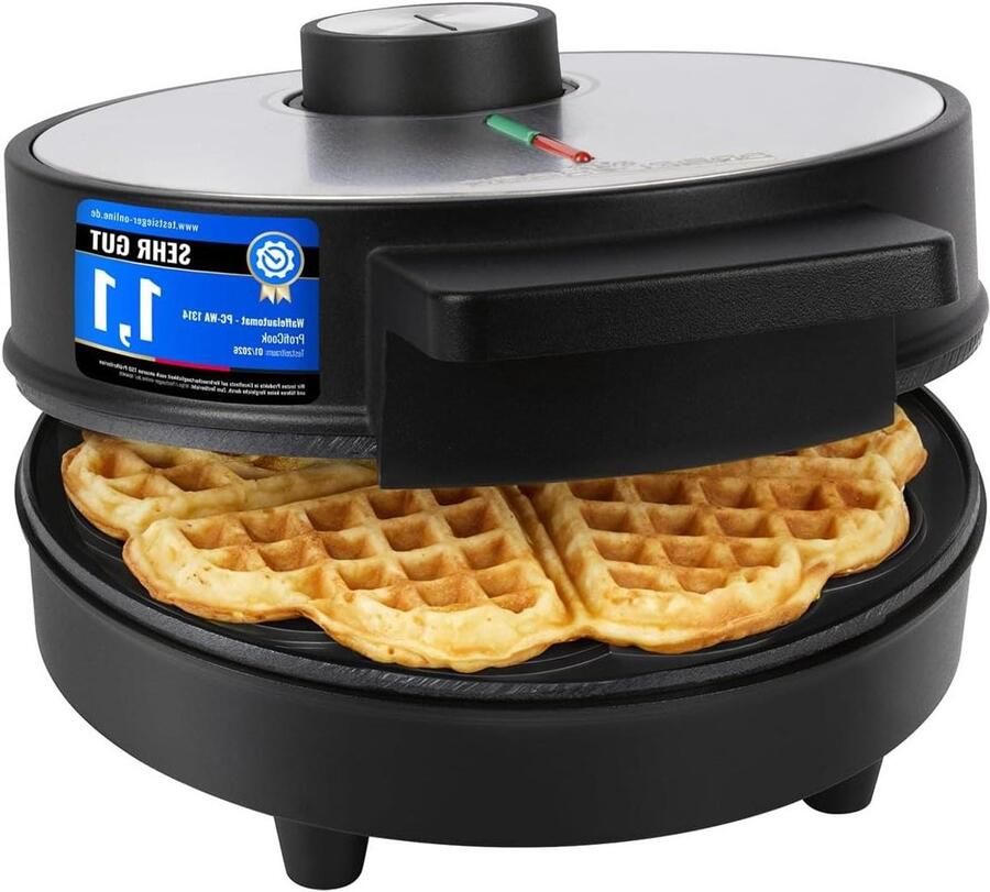 Wafelijzer Hartvorm Apparaat Maken Lekkere Wafels Bakken Traploze Bruiningsregelaar Ø 20 cm Roestvrij Staal