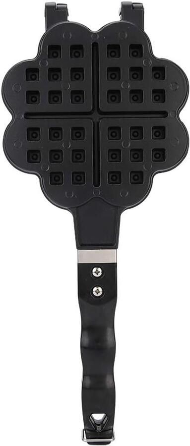 Wafelijzer Hartvorm Bakplaat Cakevorm Familie Feestjes Open Vuur Geschikt 33.5cm Lengte Zwart