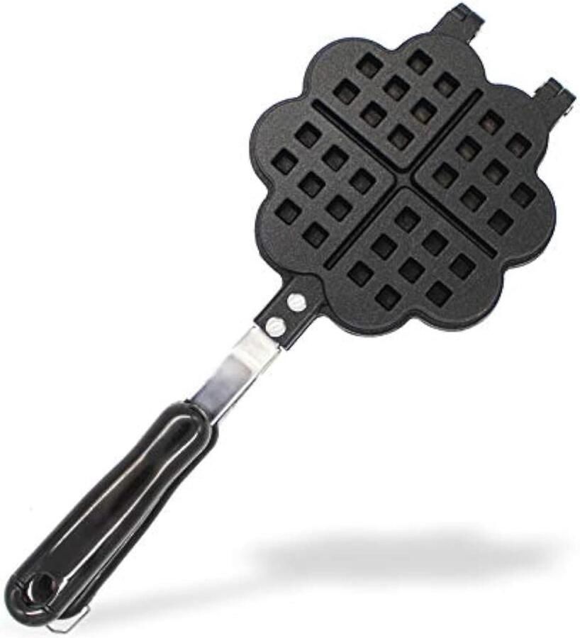 Wafelijzer Hartvorm Keuken Tool Lekkere Wafels Maken Antiaanbaklaag 14cm Grid Rood