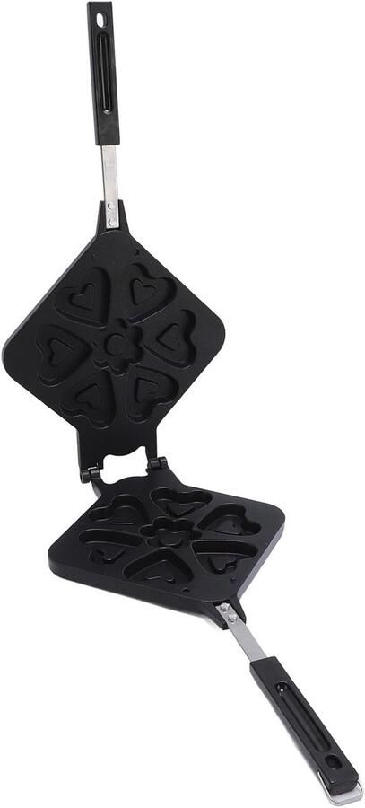 Hartvormig Wafelijzer Wafelpan Wafelmaker Ontbijt Maken Dubbelzijdig Verwarmend 22 cm Diameter Aluminium
