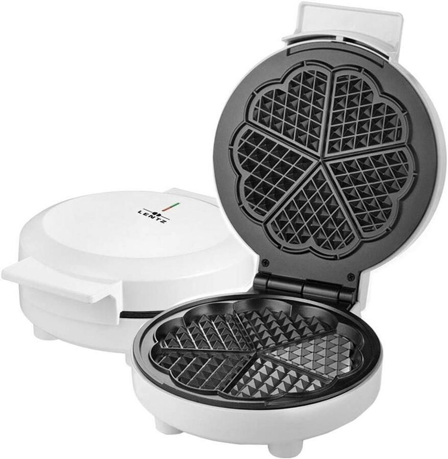 Wafelijzer Hartvorm Wafels Lekkere Wafels Maken Antiaanbakplaten 1000 Watt Wit