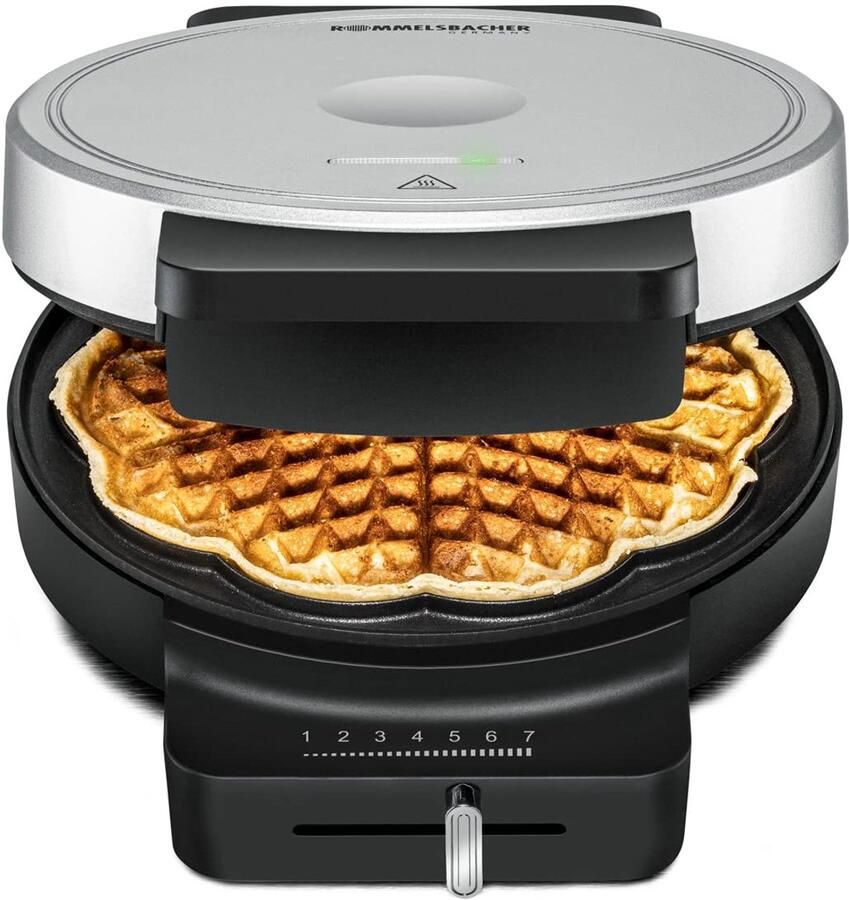 Wafelijzer hartvormig 850W met antiaanbaklaag temperatuurregeling en instelbare bruiningsgraad voor 5 wafelharten