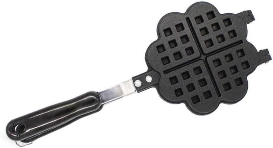 Wafelijzer Hartvormig Bakvorm Wafels Ontbijt Maken Antiaanbaklaag 35 x 14 cm Roestvrij staal