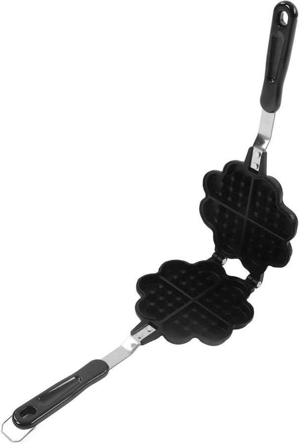 Wafelijzer Hartvormig Dubbelzijdige Pan Bakken Thuis Antiaanbaklaag 35x14cm Zwart