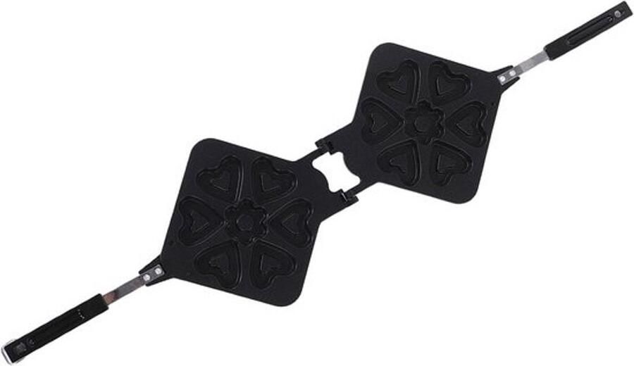 Wafelijzer Hartvormige bakplaten Wafels bakken Dubbelzijdig bakken 44x23 cm Zwart