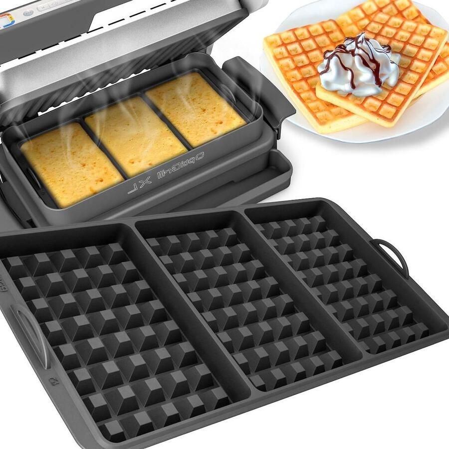 Wafelijzer Inzetstuk Wafelvorm Silicoon Wafels Bakken Speciaal Ontworpen 35 x 18 x 3 cm Wit