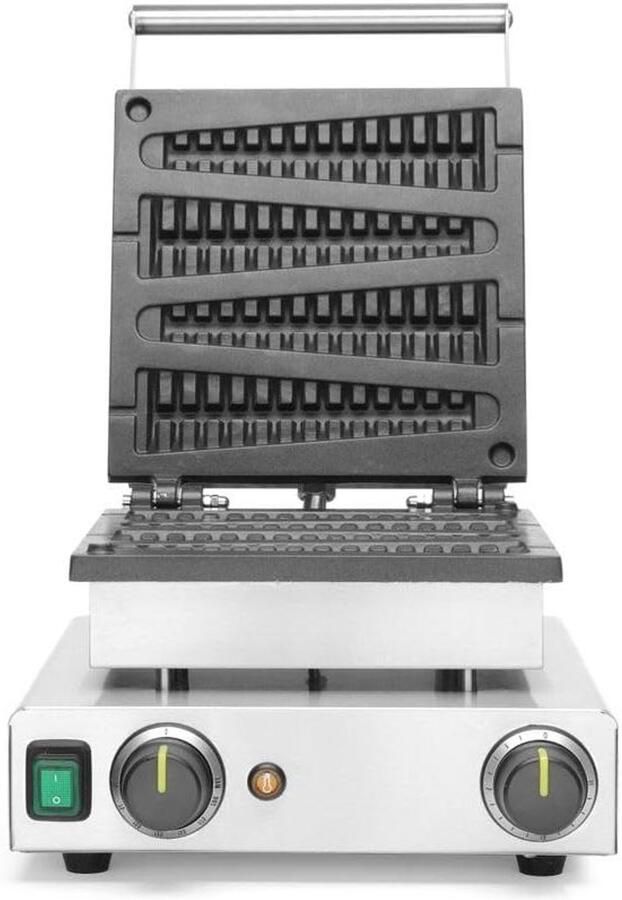 Wafelijzer Lolly Wafelmaker Stokje Leuke Snacks Maken 4 Wafels Tegelijk 31x39.5x23 cm Zilverkleurig