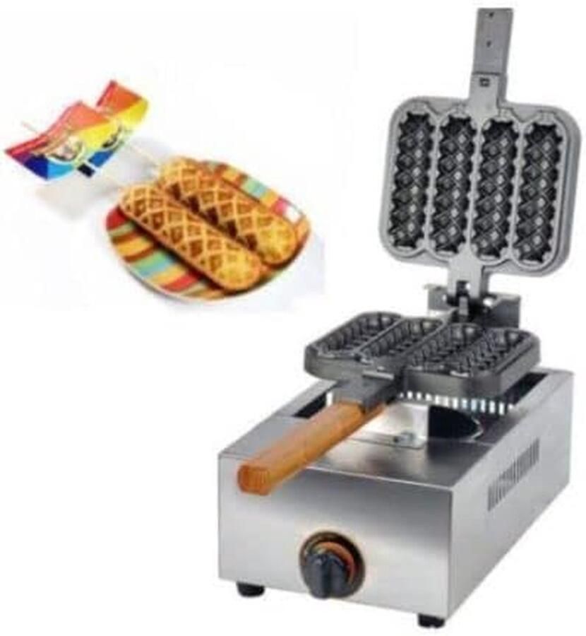 Wafelijzer Lollywafels Lekkere Snacks Maken Non-stick Coating 4 Stuks Rood