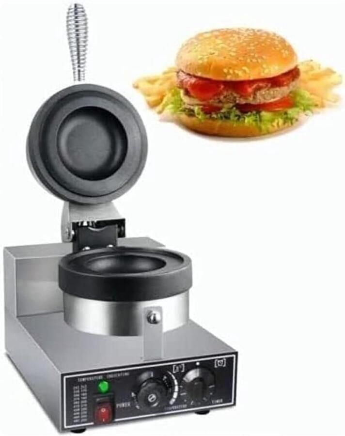 Wafelijzer machine Wafelpers Lekkere wafels bakken Dubbelzijdig verwarmd 50-300 graden Zilver