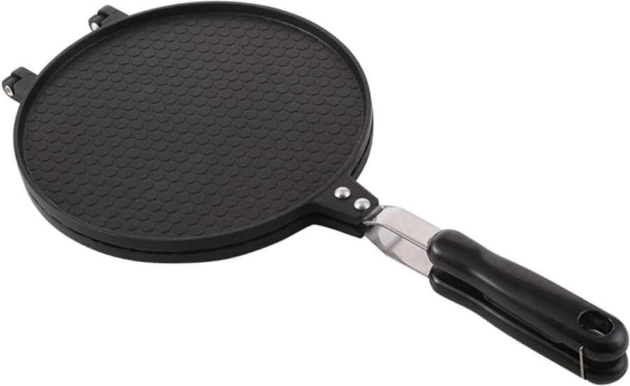 Wafelijzer Maker Bakplaat Pan Gouden Snacks Maken Antiaanbaklaag Handvat 17 cm Breed Zwart