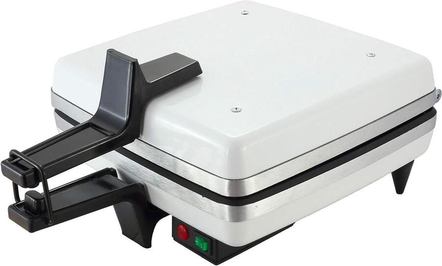 Wafelijzer Maxi Bakplaat Wafels Bakken Gietaluminium Platen 2 Wafels 10x21cm Wit