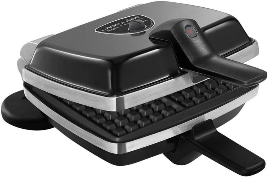 Wafelijzer met 3 verschillende platen: Wafel Croque en Hartjes 1000W Zwart
