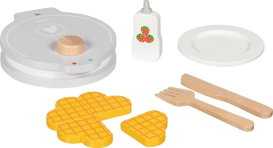 Wafelijzer met accessoires voor perfecte zondagswafels Inclusief borden bestek en aardbeiensaus