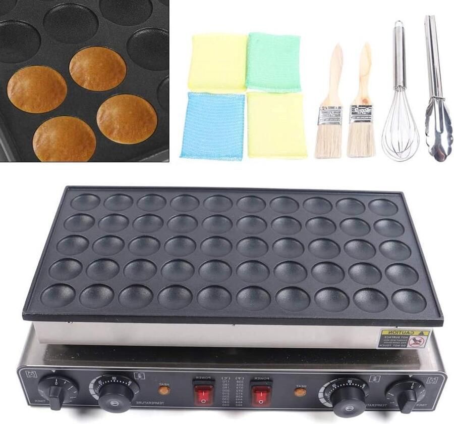 Wafelijzer Met Anti-aanbaklaag Pannenkoekenmachine Mini Verse Wafels Bakken Vijftig Gaten Tegelijk 1700 Watt Rood