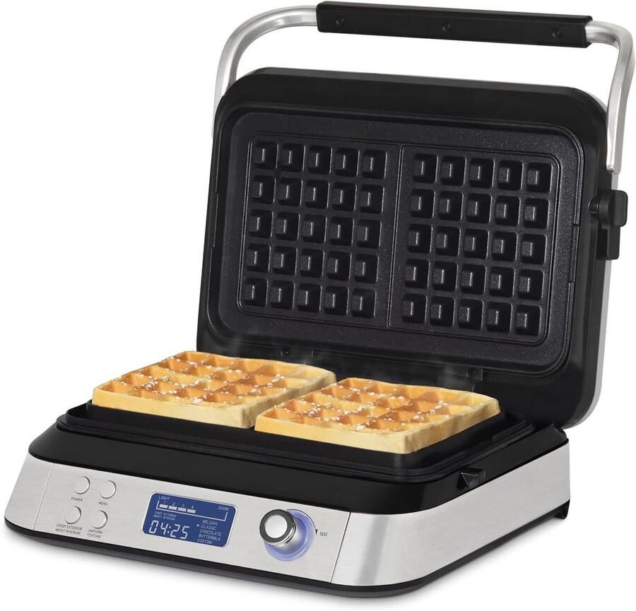 Wafelijzer met Antiaanbaklaag en LCD-Display 5 Programma's en 7 Bruiningsniveaus