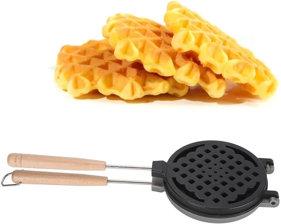 Wafelijzer met antiaanbaklaag wafelijzer fornuis keukengerei voor wafels draagbare ontbijtmachine voor camping