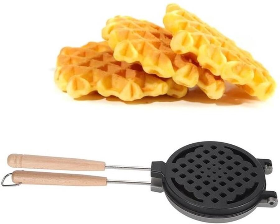 Wafelijzer met antiaanbaklaag wafelijzer fornuis keukengerei voor wafels draagbare ontbijtmachine voor camping
