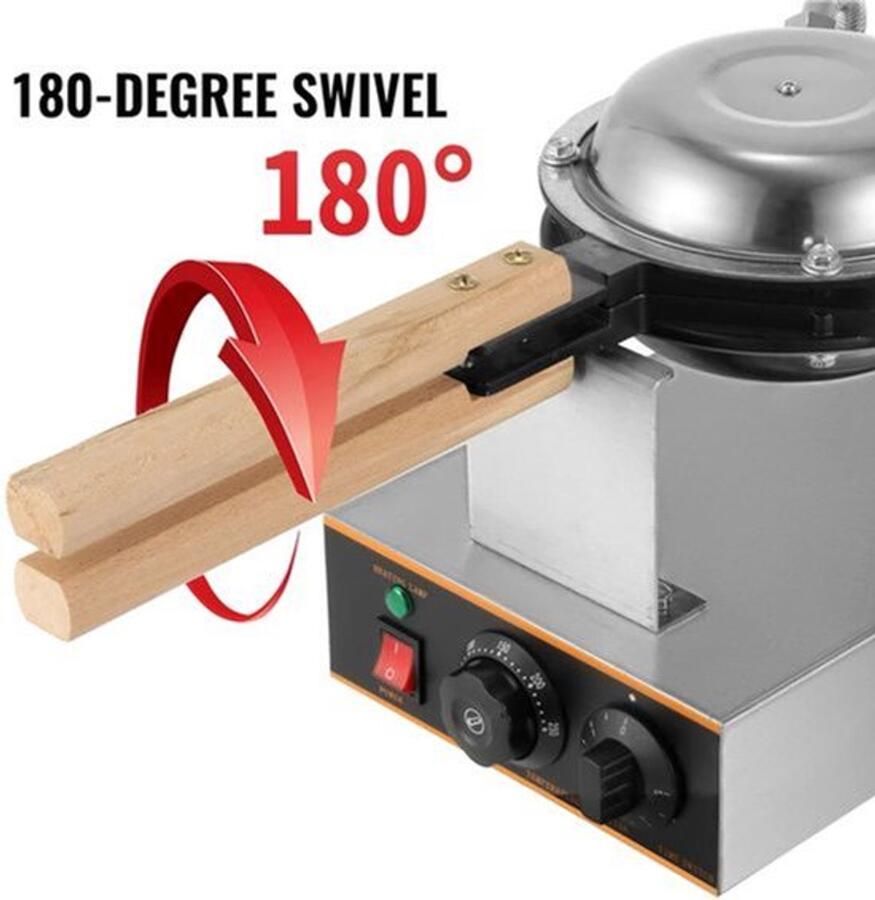 Wafelijzer met indicatielampje 180° draaibare 2 pannen houten handgrepen Gemakkelijk schoon te maken voor thuisgebruik