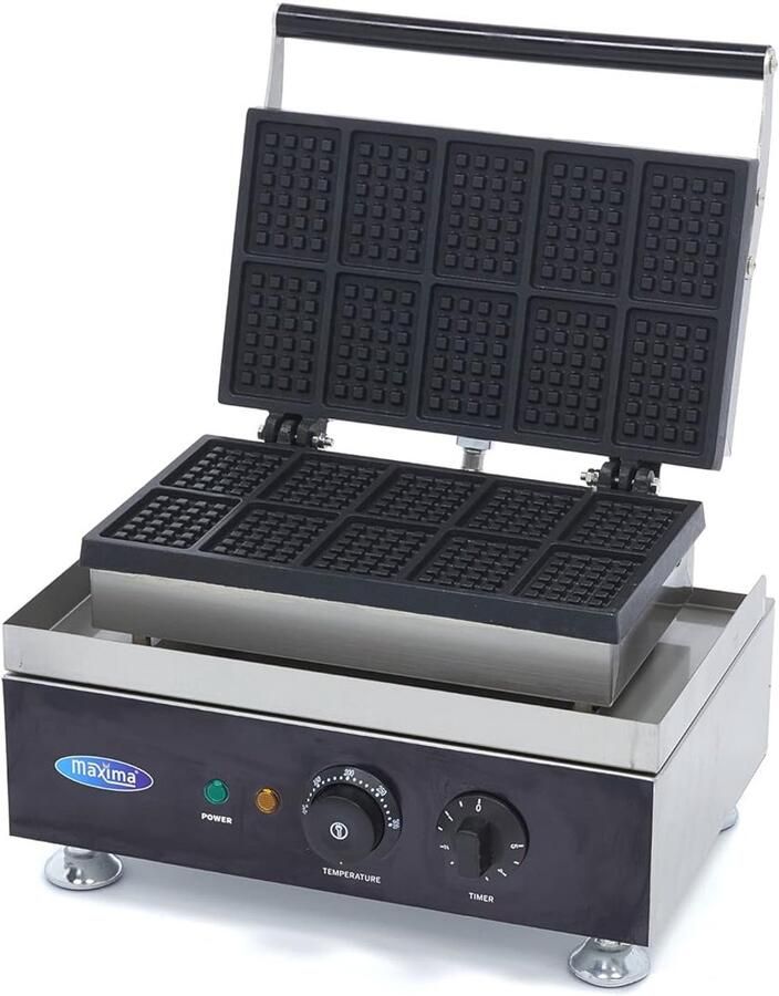 Wafelijzer Mini Brusselse Wafels Bakken 10 Stuks Tegelijk 31 x 38 x 27 cm RVS