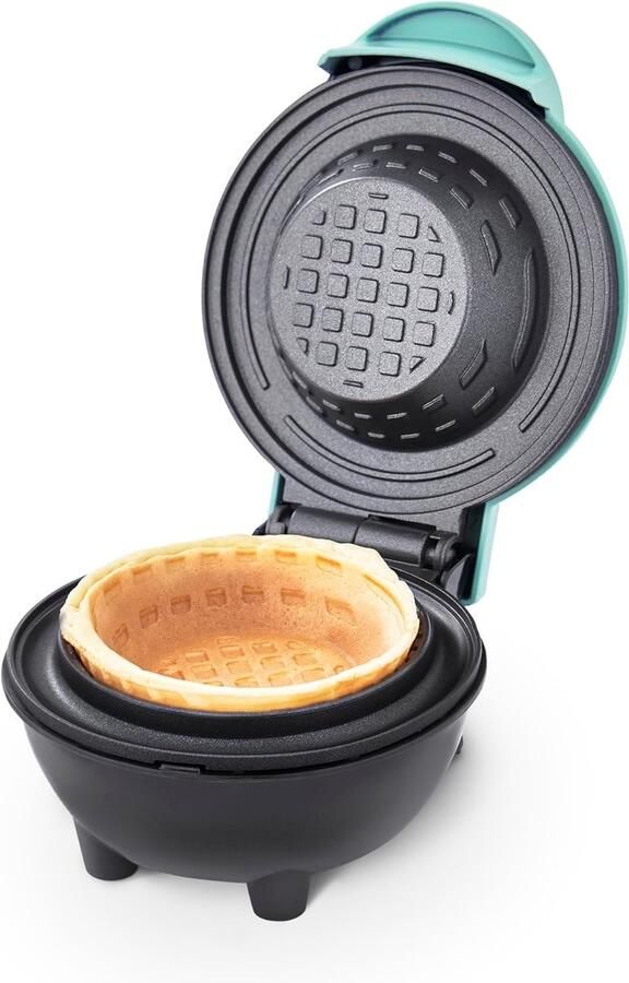 Wafelijzer Mini Waffelmaker Mini Waffle Bowl Maker Voor Wafelkommen Ook Voor Tortilla'S Snelle Verwarming Compact Ontwerp Ideaal Voor Ontbijt En Desserts Inclusief Anti-Aanbaklaag
