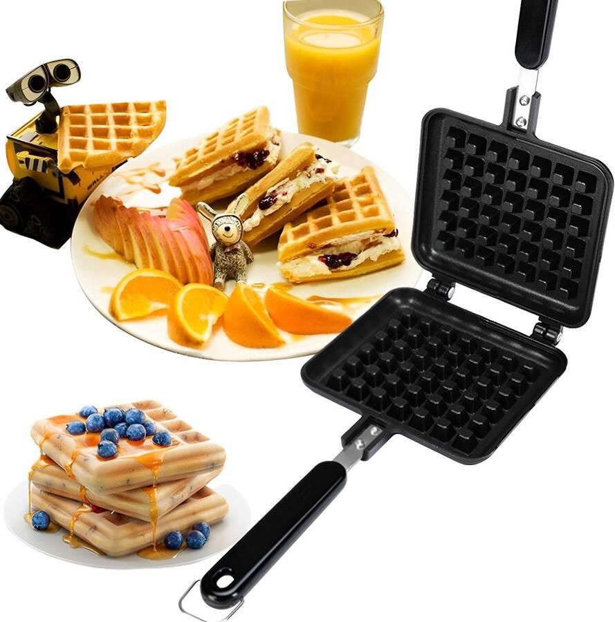 Wafelijzer Non-Stick Bakvorm en Wafelvorm Drukplaat Huishoudelijke Kachel Top Iron Gereedschap