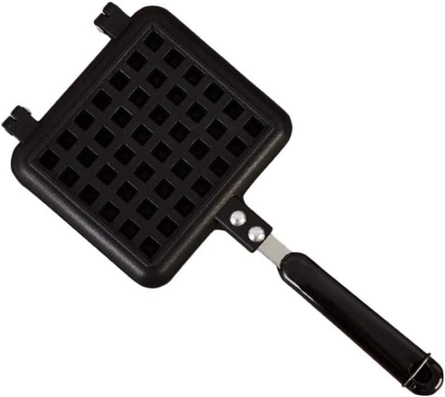 Wafelijzer Pan Bakplaat Wafels Snelle Snacks Maken Dubbele Anti-aanbaklaag 30 x 14.5 cm Rood