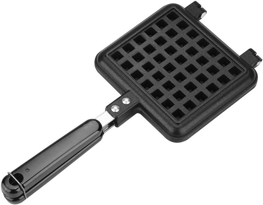 Wafelijzer Pan Bakvorm Thuis Bakken Antiaanbaklaag 31.5 cm Lengte Zwart