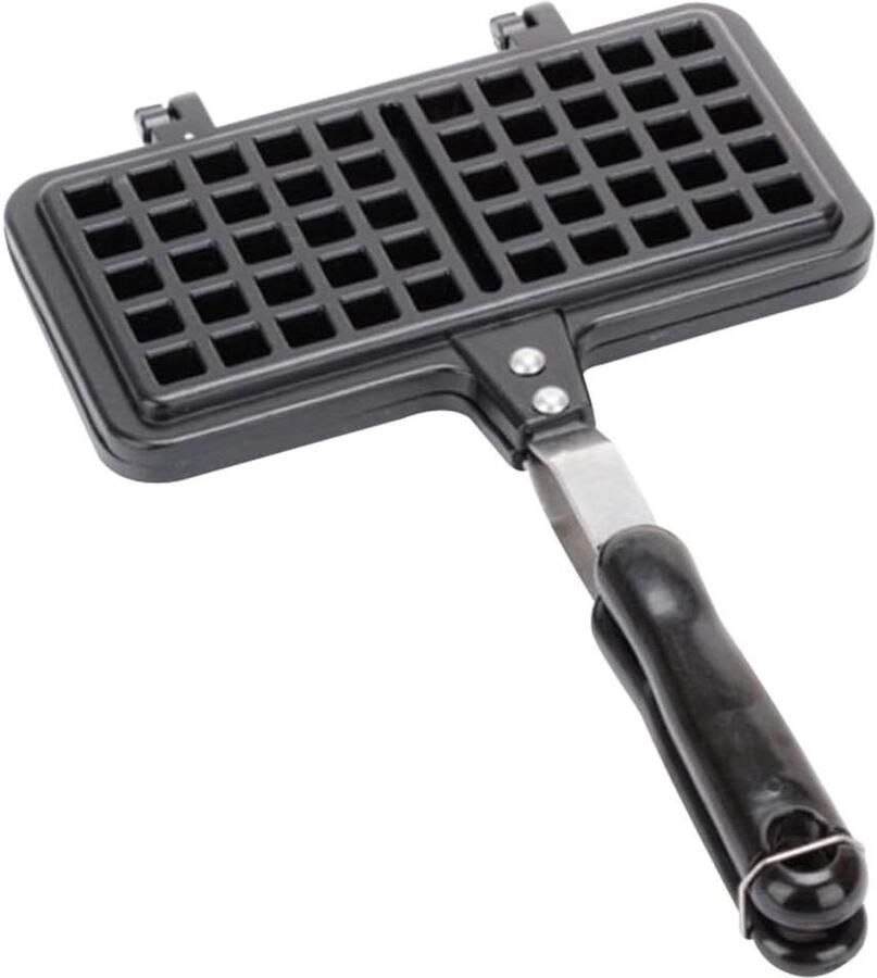 Wafelijzer Pan Bakvorm Wafels Familie Ontbijt Antiaanbaklaag 33cm Zwart