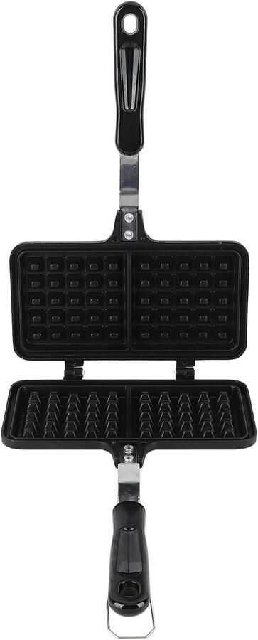 Wafelijzer Pan Dubbele Wafelmaker Ontbijt Maken Dubbelzijdig Bakken 34 x 22 x 4 cm Grijs