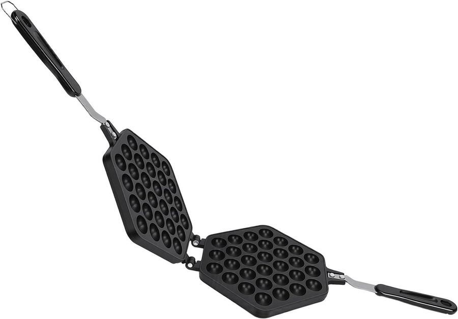 Wafelijzer Pan Dubbelzijdig Bakblik Lekkere Wafels Maken Antiaanbak Gietaluminium 40 x 22 cm Zwart