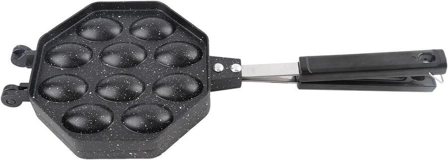 Wafelijzer Pan Eierwafel Maker Lekkere Wafels Bakken Antiaanbak Coating 15x37.5cm Zwart