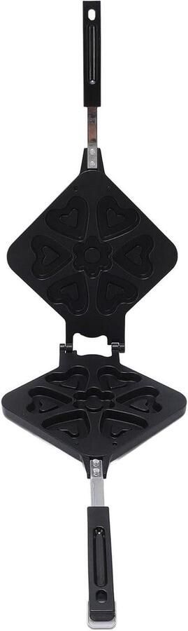 Wafelijzer Pan Hartvorm Wafels Ontbijt Koken Dubbelzijdig Non-Stick 22cm Diameter Afbeelding Kleur