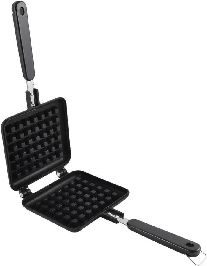 Wafelijzer Pan Pannenkoekvorm Wafelmaker Thuis Bakken Bloesem Vorm Ontwerp 31 x 14 cm Zwart