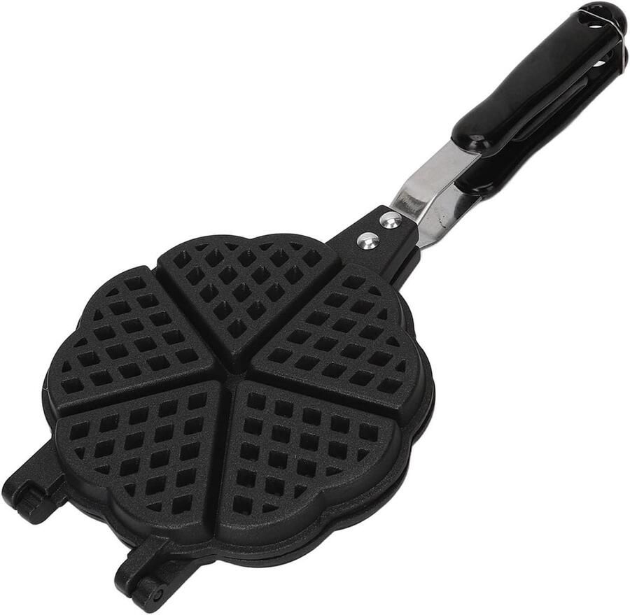 Wafelijzer Pan Wafelmaker Bakplaat Wafels Maken Lichtgewicht Aluminium 15 x 37 cm Grijs