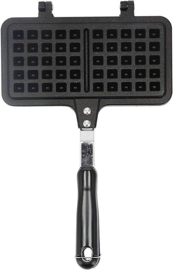 Wafelijzer Pan Wafelvorm Bakplaat Wafels Maken Dubbelzijdig Antiaanbak 32 cm Zwart